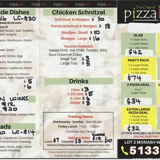 One of the finest pzza shops Morwell is the Pizza Boys Morwell where you will be consistently delighted with the range and flavour of fresh tasty pizzas.